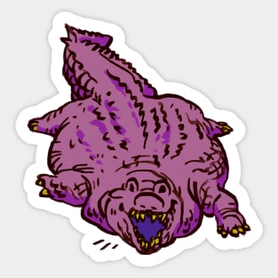 purple flat fuck friday meme crocodile / chonker alligator Sticker
